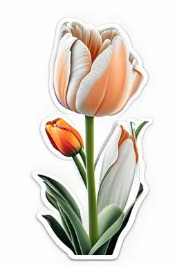 Sticker 3 of tulip flowers. The background is white and clean.
