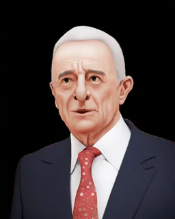 Caricatura 3D de Álvaro Uribe Vélez con una nariz cómicamente grande... pintura surrealista, diciendo: El texto dice "Animadversión de magistrados en mí contra". 3/4