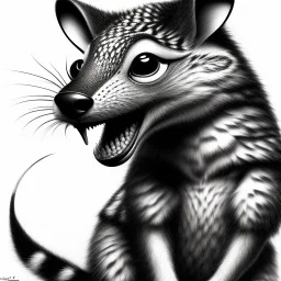 Marsupilami, ultrarealistic pencil drawing, lifelike, high detail intricate