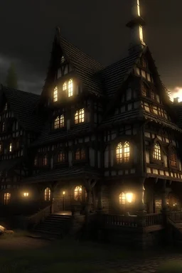 medieval 3 story darkwood manor