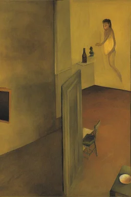 a chimera in a liminal room depicted by balthus