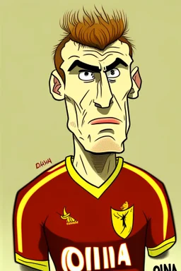 Luis Obinda Belgian football player r ,cartoon 2d