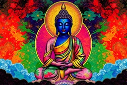 pop art pixels 1000 images budha in the style of klimt