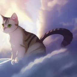 tabby cat animal, anime, ultra-detailed, white background, HD design by makoto shinkai, Granblue Fantasy