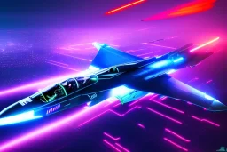 Fighter Jet, Cyberpunk, Neon, Neon Light