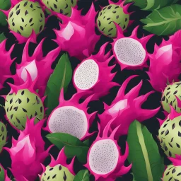 A background with colors of dragon fruit and its leaves