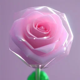 Pink transparent Crystal Rose Bouquet Flower