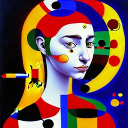 portrait of a woman joan miro style