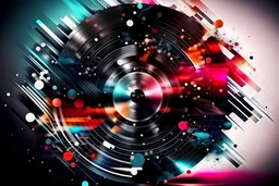 vinyl, modern, presentable with abstract background, impressive