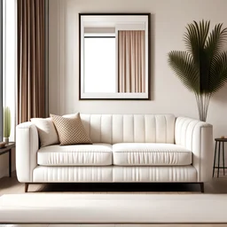a cream couch in a living room