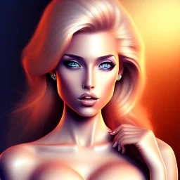 portrait of beautiful blonde booty busty woman by RAFAEL