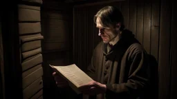 Robert is shown preparing to confront the darkness that emerged from the sauna gate, holding in his hands the documents and information he gained from his investigation into the history of the sauna. His strong and determined face appears, as he looks defiantly towards the dark portal. Courage and a willingness to challenge are evident in Robert's eyes, as he shows his determination to uncover the truths and stop the serial killer who has returned from the dark world. His pulse quickens with ev