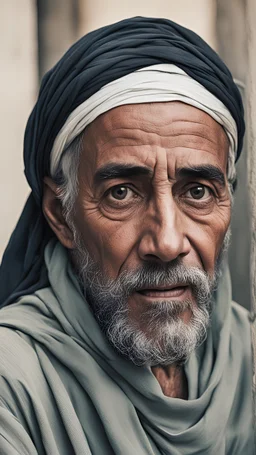 A picture of an old Arab prisoner