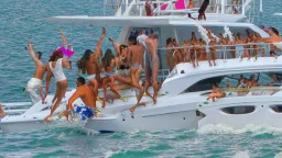 rowdy party on yacht causing damage