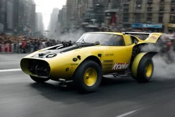 [very impressive high res masterpiece in Kodak Eastman 5247, scene by László Krasznahorkai] What happens when you swap engines from electric motors to Backshift Fusion (kind of like advanced version of a nuclear reactor). New York Street Racing in 2101