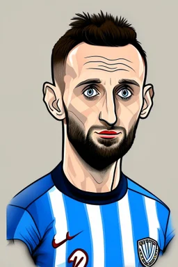 Marcelo Brozovic Croatian football player ,cartoon 2d