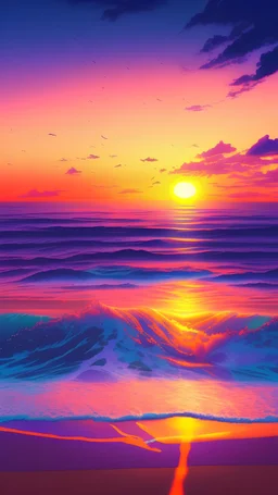 lautan yang aesthetic, sunset
