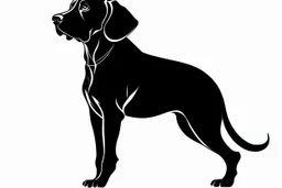 Weimaraner Dog clipart style simple stencil