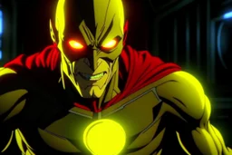 the reverse flash animated insede a medalion