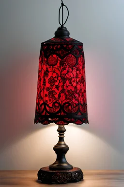 red and black lace slim ornamental lamp, 8K