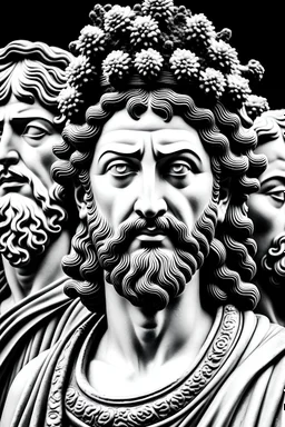 black and white portrait of greek divinity