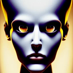 A lightly-tanned!!!!! mannequin-esque figure with white-glowing!!!!! eyes, in a dark!!!!! room, staring!!!!! into the camera, creepy atmosphere, eerie art style, photorealistic!!!!! facial features, close-up!!!!!, macro image!!!!!, trending on artstation, 4k, 8k