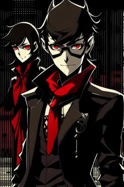 persona 5 style background and character