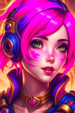 Portrait of Vi, from League of Legends videogame