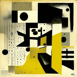 Surreal nightmare residual impact, abstract surrealism, by Ben Nicholson and Graham Sutherland, mind-bending illustration; album cover art, asymmetric, Braille code characters