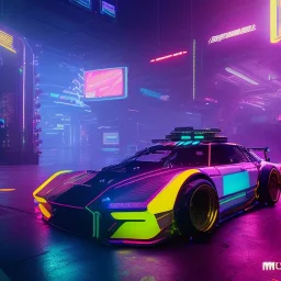 cyberpunk hyper car,cyberpunk 2077,center composition, ultra realistic,shiny, smooth, studio quality, octane render, Surrealism, Triadic colour scheme,glow-stick, ambient lighting,nightclub lighting, polaroid, 100mm, --ar 1:1 --v4