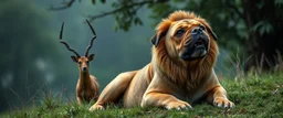 pug lion panther hunting eel gazelle