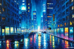 Night, City, sci-fi, future, claude monet impressionism paintings