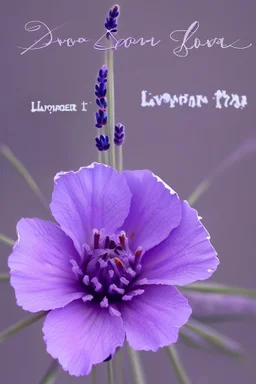 The cover of the song contains the lavender flower written on it the birth of a star Photorealistic