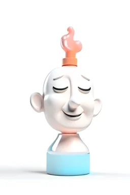 perfume in the shape of a head with animation on a white background
