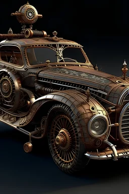 steampunk Mercedes hyper detailed