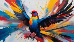 abstract expressionist painting of an award-winning photo of an (bird | animal | bug ), hyperrealistic zhibi, energetic brushwork, bold colors, abstract forms, expressive, emotional