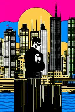 punisher sku;; CITY beach hideout in the style of Hiroshi Nagai