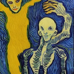 Boy alien and girl alien by van gogh