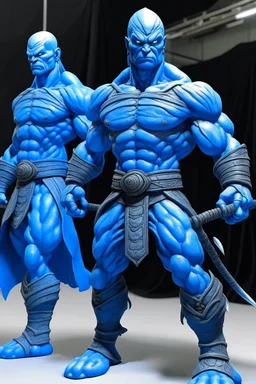 giant muscle blue men realistic samouraï yukatan