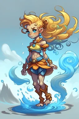 dnd cartoon young female air elemental