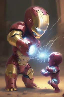 Baby iron man fight Zeno