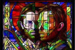 Thom Yorke stained glass, stained glass,paneks, gkass, lead, window