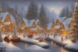 christmas village river