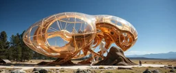 benign transparent superwood alien space craft structure with exoskeleton