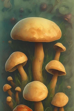 mushroom in the style of water coloring on a white background