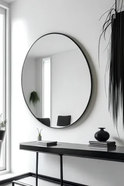 circular mirror in a white void