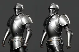 shining medieval knight armor pieces, majestic, great pose, realistic, detailed, metallic, digital painting, Unreal Engine 5