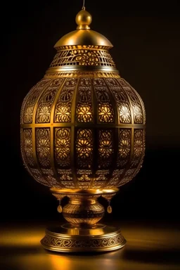 decorative oriental Jewish gold lamp