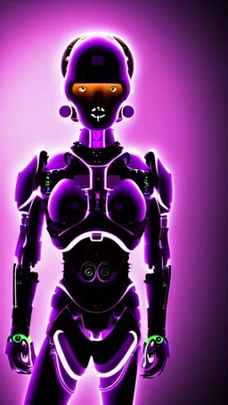 cyborg nion purple Suspicion interested in-depth details HD 4K 8K