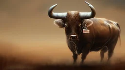 dangerous bull oil painting